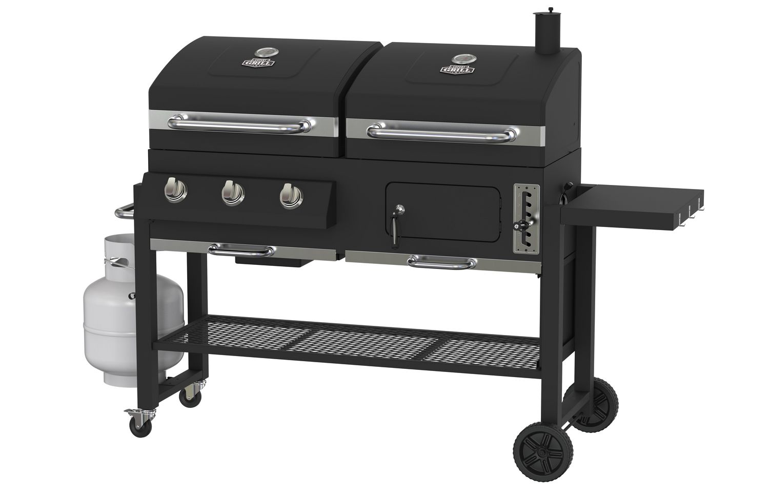 RevoAce Dual Fuel Gas Charcoal Combo Grill, Black With Stainless ...