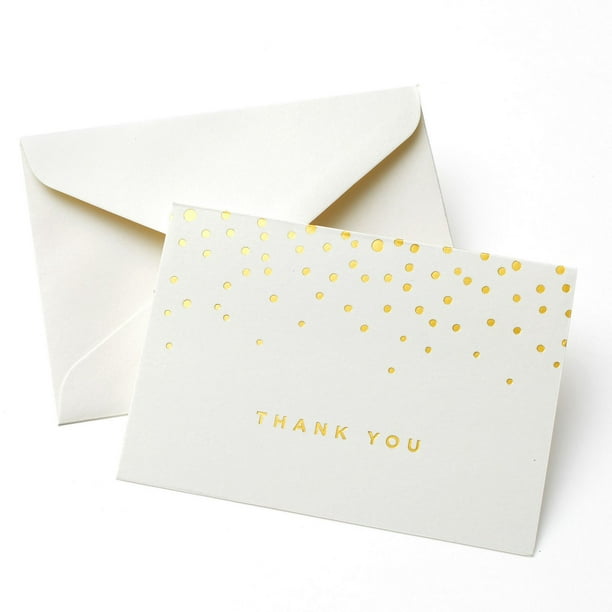 Carte de remerciement « Thank You » à pois dorés de Gartner Studios