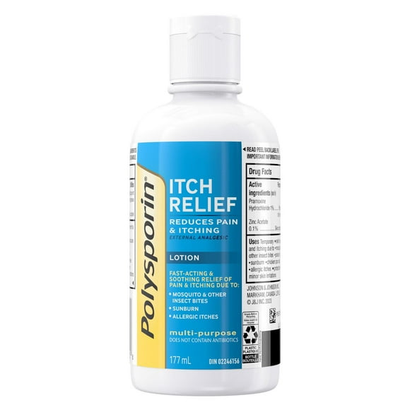 Polysporin Lotion contre la démangeaison transparente et rafraîchissante, 177 ml