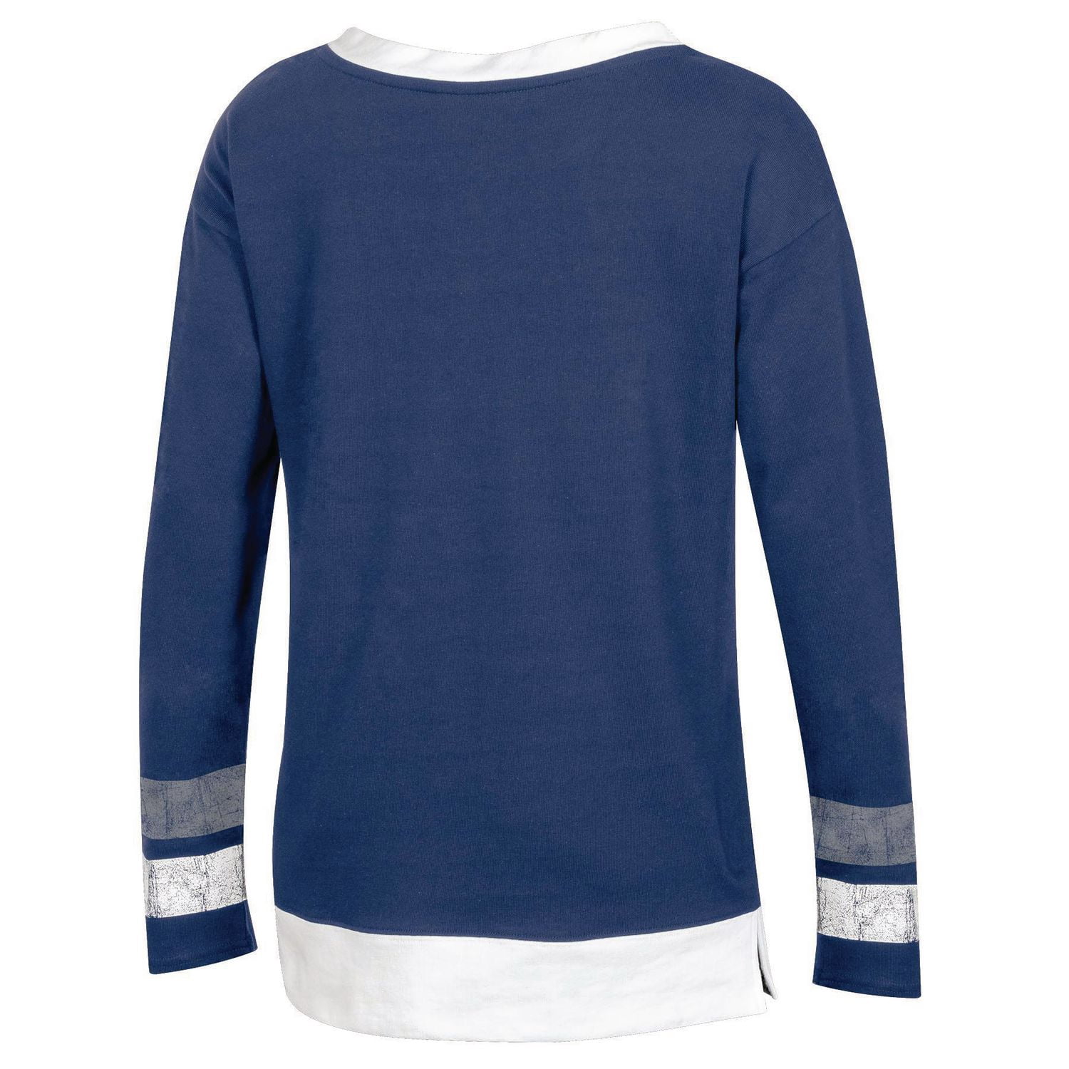 NHL Ladies Winnipeg Jets Long Sleeve Lace-Up Colour Block Fashion T-Shirt