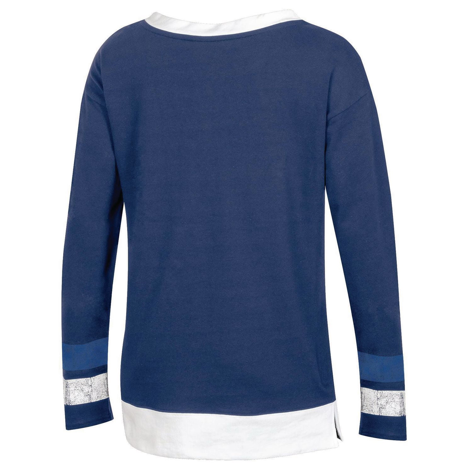 NHL Ladies Winnipeg Jets Long Sleeve Lace-Up Colour Block Fashion T-Shirt