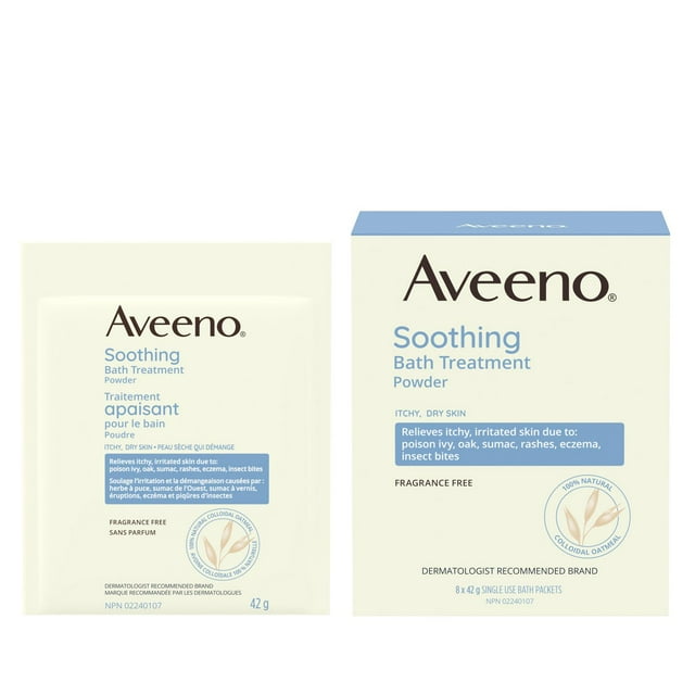 Aveeno Soothing Bath Treatment, Eczema, Dry Skin Relief, Colloidal Oatmeal Bath, Cleanser, Fragrance Free