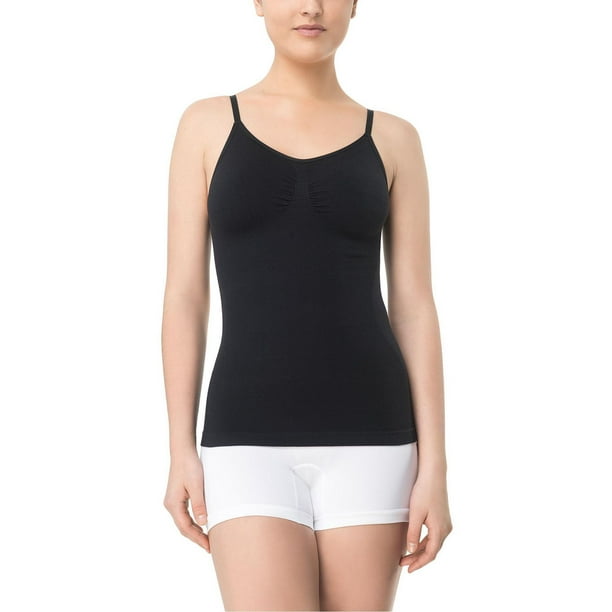  Womens Tummy Control Shapewear Tank Tops Seamless Square  Neck Compression Tops Slimming Body Shaper Camisole-Black XXXL