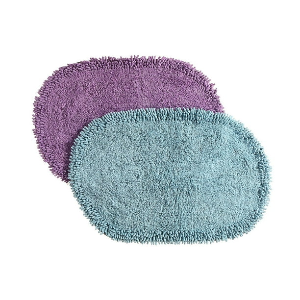 Oval Chenille Shaggy Bath Mat 18 X 30 Asstd Set Of 2 Walmartca