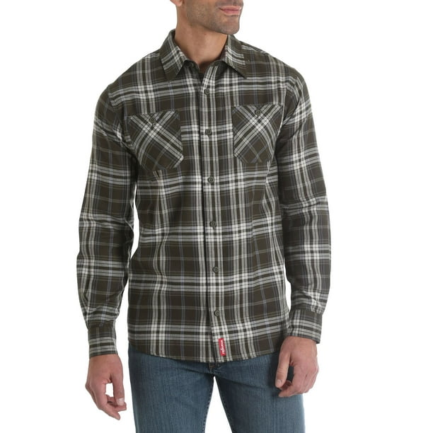 Chemise en flanelle Wrangler pour hommes éliminant l'humidité à manches longues