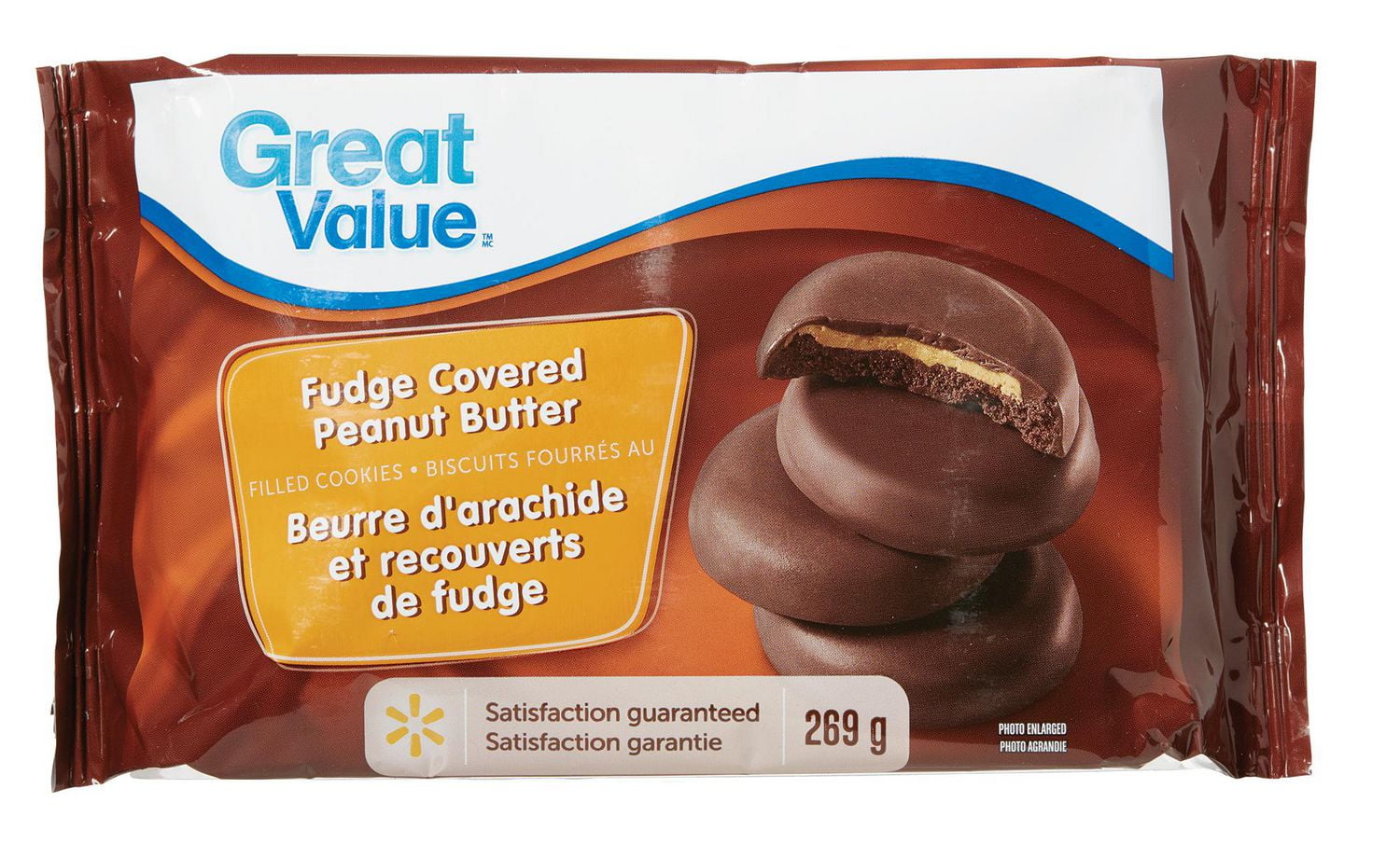 Great Value Fudge Covered Peanut Butter Filled Cookies Walmart Canada