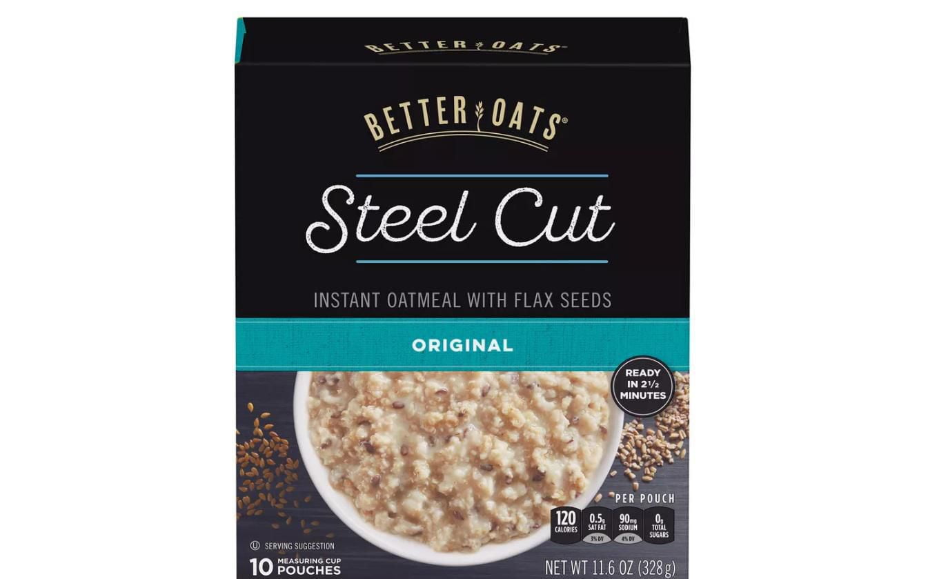 Better Oats Steel Cut Original Instant Oatmeal w/ Flaxseeds Walmart