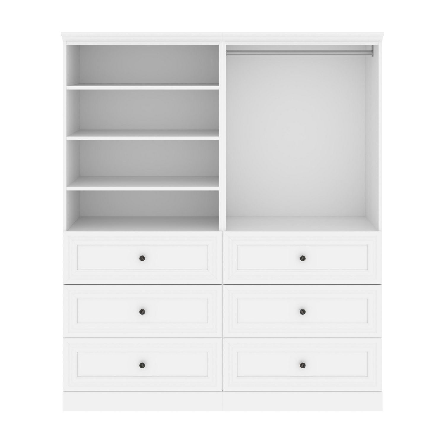 72W Closet Organizer with Drawers in Linen White Oak by Bestar