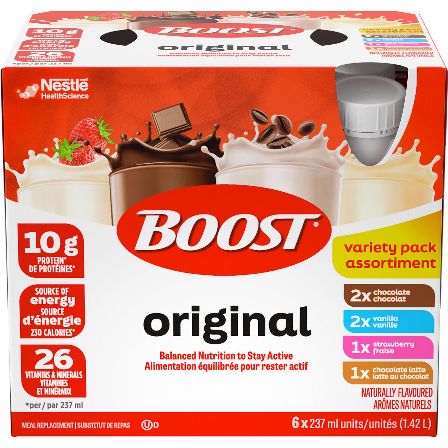 BOOST Original Meal Replacement Drink – Variety, 6 x 237 ml