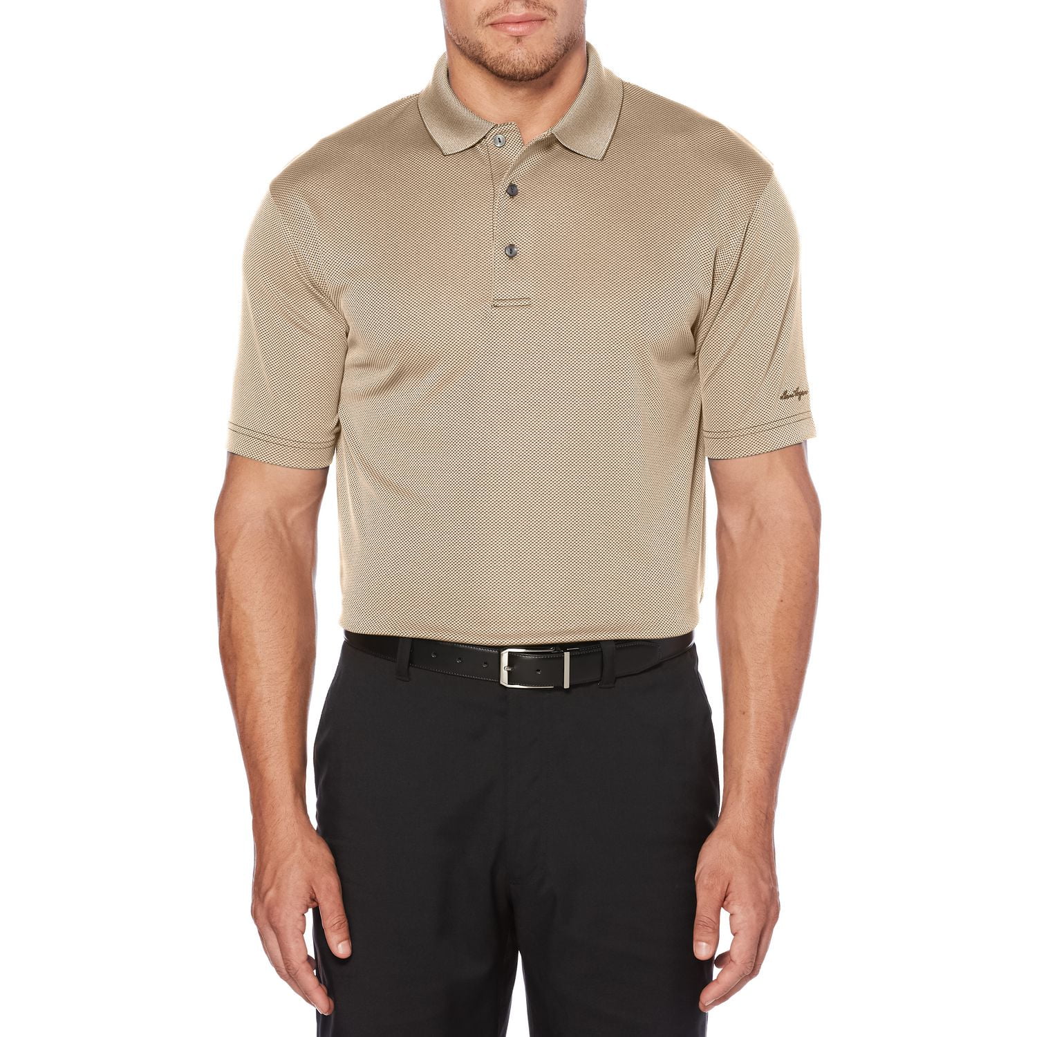 Ben Hogan Men's Golf Performance Mini Block Jacquard Short Sleeve Polo Shirt