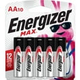 thumbnail image 1 of Energizer MAX AA Batteries (10 Pack), Double A Alkaline Batteries, 1 of 9