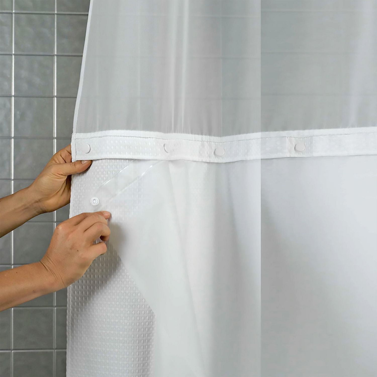 Hookless® It's A Snap® Shower Curtain Replacement Liner, 70W x 57H, Case  Of 12