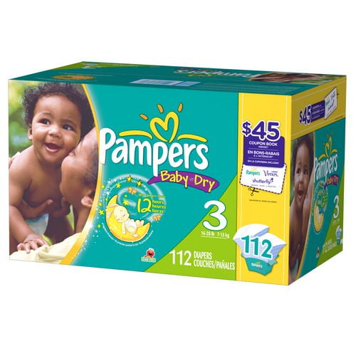 Couches Baby Dry, taille 2, format super, 112 unités – Pampers
