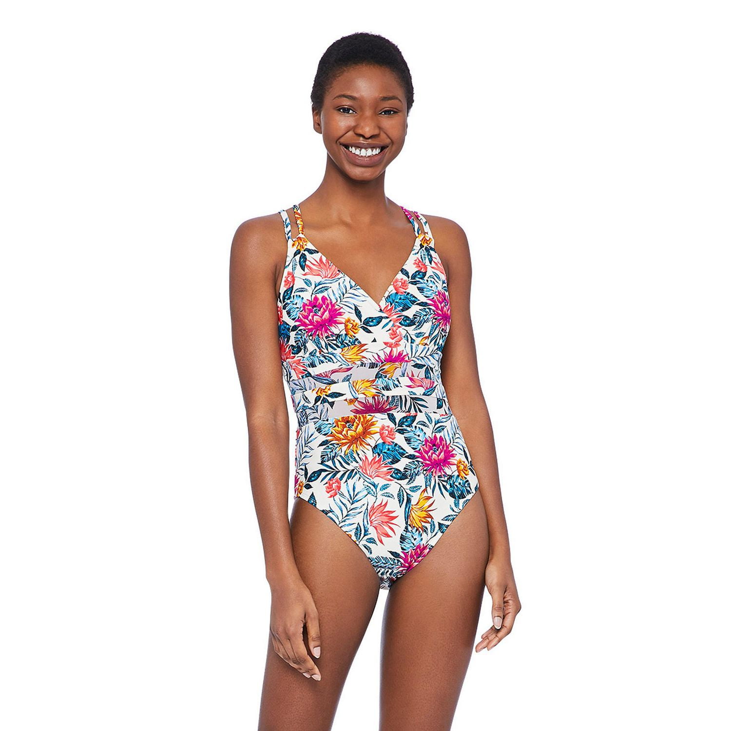 Women's Mesh Trim 1Piece Swimsuit Walmart Canada
