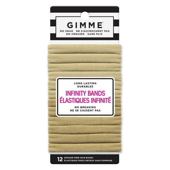 GIMME Infinity Hair Bands, Blonde 12CT, No Breaks, Seamlessly Soft!
