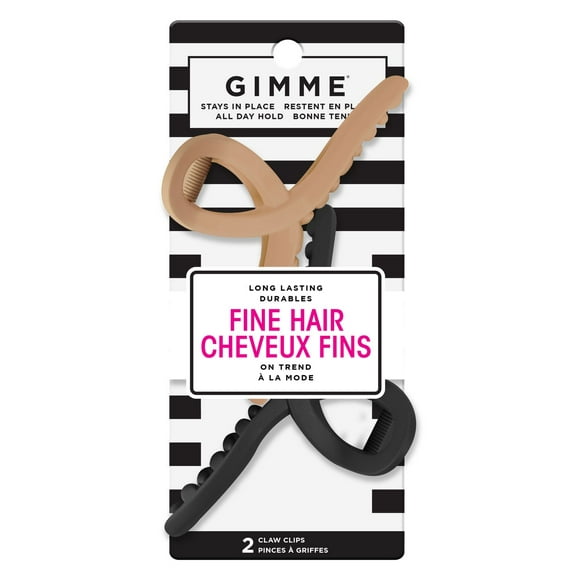 GIMME Fine Hair Loop Clips Black/Blonde 2CT, Secure hold all day long!