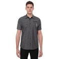thumbnail image 1 of Dark Black Men's Short-Sleeve  Button-Down Shirt with Pockets, 1 of 6