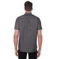 thumbnail image 3 of Dark Black Men's Short-Sleeve  Button-Down Shirt with Pockets, 3 of 6