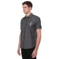 thumbnail image 4 of Dark Black Men's Short-Sleeve  Button-Down Shirt with Pockets, 4 of 6