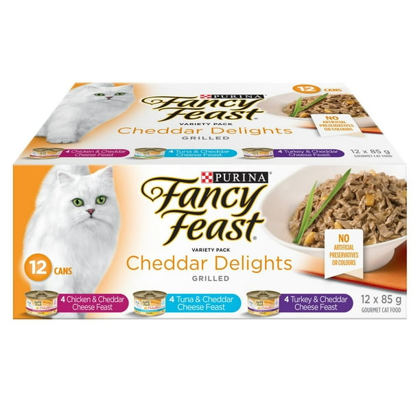 Fancy Feast Cheddar Delights Grilled Variety Pack, Wet Cat Food 12 X ...