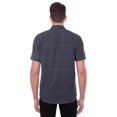 thumbnail image 3 of Dark Black Men's Short-Sleeve Plaid Button-Down Shirt with Pockets, 3 of 6