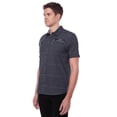 thumbnail image 4 of Dark Black Men's Short-Sleeve Plaid Button-Down Shirt with Pockets, 4 of 6