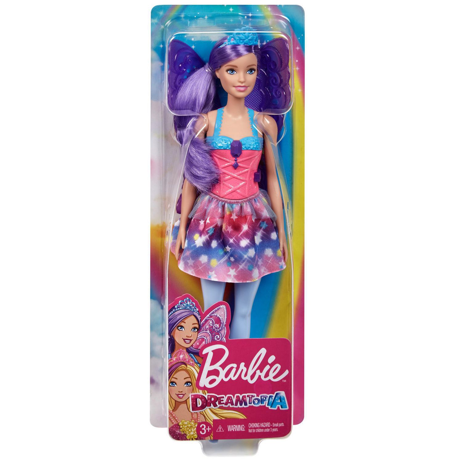 Barbie Dreamtopia Fairy Doll 12-inch Purple Hair with Wings and