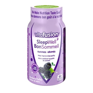 Vitafusion SleepWell Gummies - Melatonine Gummy Supplément, aide à améliorer la qualité du sommeil, minimise les effets du Jetlag, re-set Sleep-Wake Cycle, 5 g de mélatonine par service, 60 Nombre