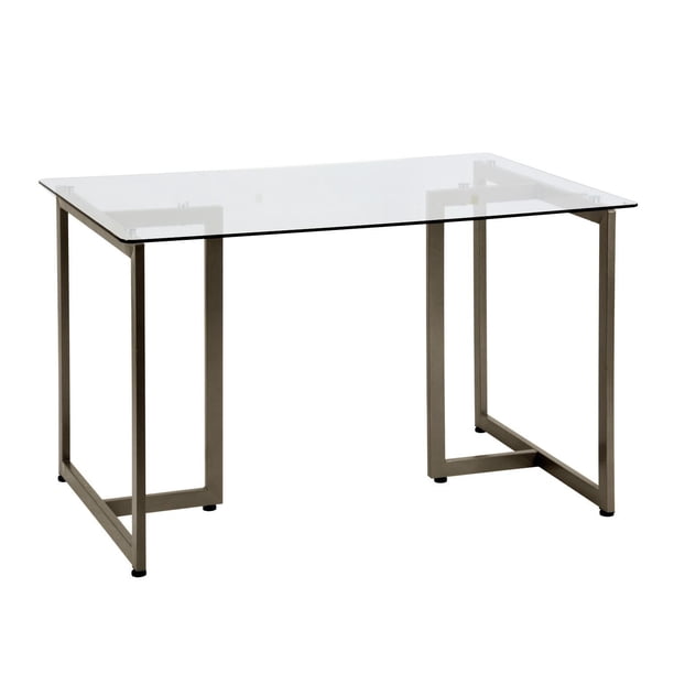 47" Tempered Glass Dining Table - Gold Legs, Rectangular, 8mm Thick Glass, Holds 220 Lbs, Modern Style