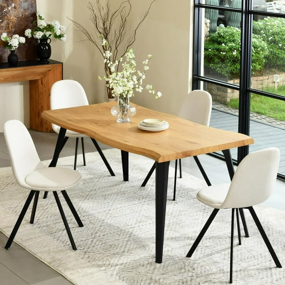 Homycasa Set of 4 Dining Chairs Side Chair with Swivel Fabric Upholstery Seat for Dining Room Kitchen Bistro, Beige