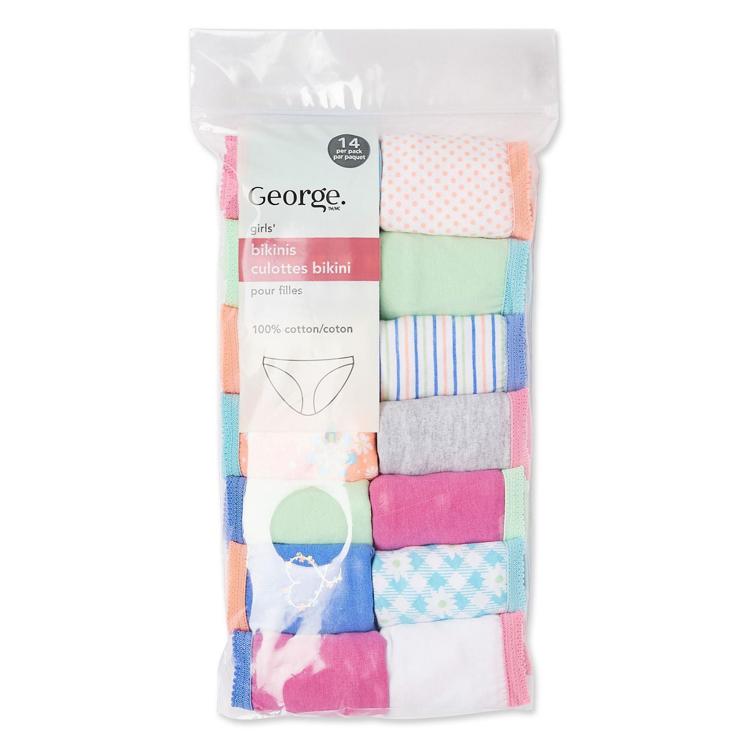 Lot de 14 bikinis en jersey George pour filles