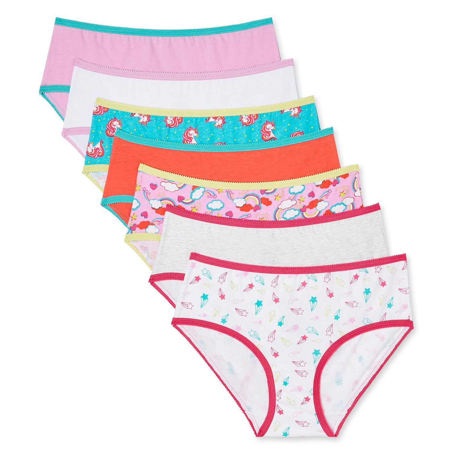 George Girls' Cotton Briefs 7-Pack, Sizes 4-12 