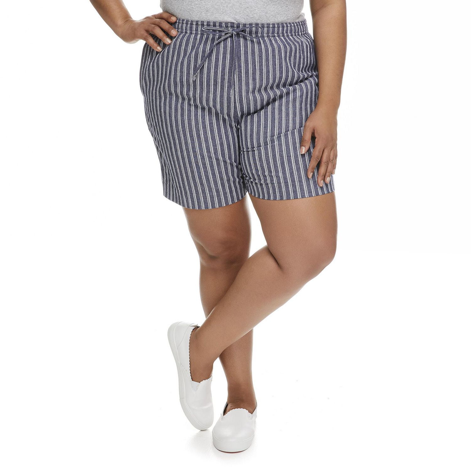 Short chiffonné rayé avec cordon de serrage Penmans pour femmes