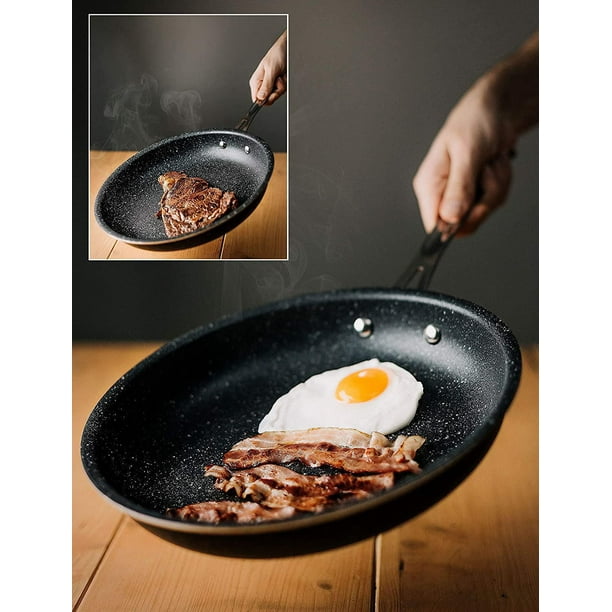 Granite Stone 2-Piece Non-Stick 9.5 Frying Pan & 5.5 Mini Pan, Skillets,  Black