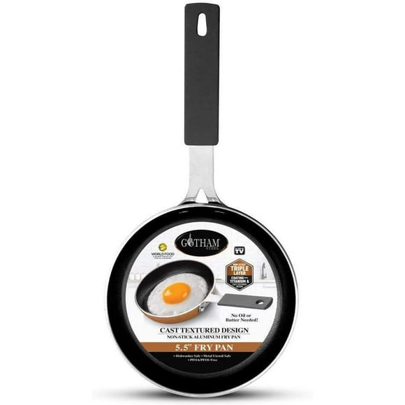Poêle à Frire Antiadhésive en Aluminium Texturé de 5,5 po Gotham Steel avec Poignée en Caoutchouc Isolante