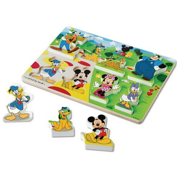 Melissa & Doug Puzzle à grosses pièces en bois Mickey Mouse