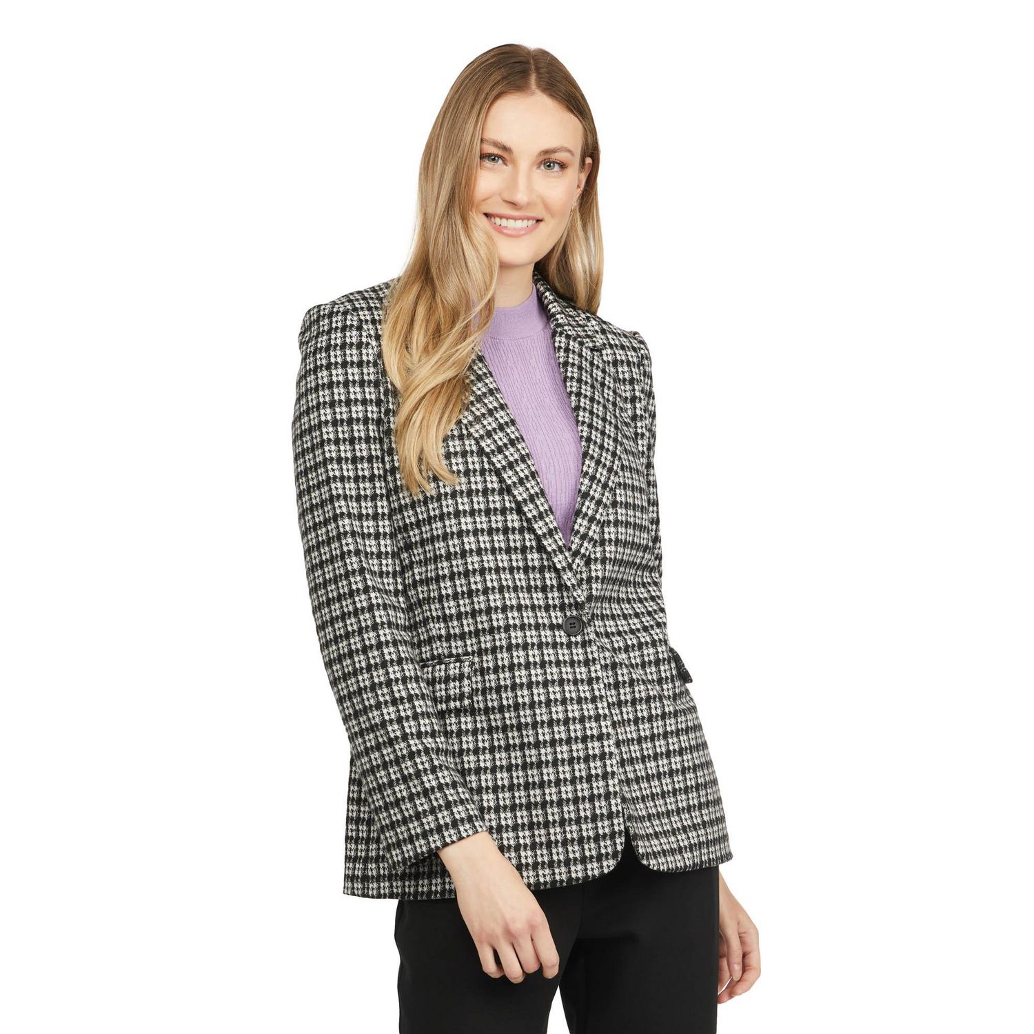 Mexx Women's Jacquard Knit Plaid Blazer - Walmart.ca