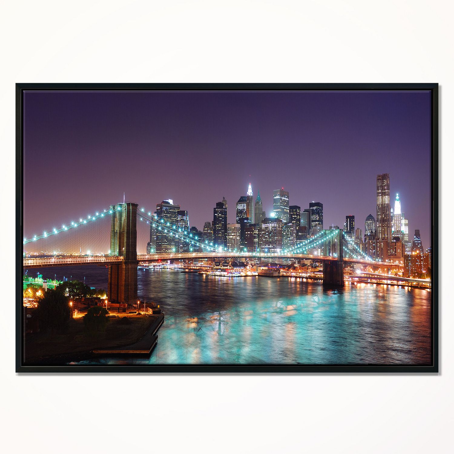 Design Art New York City Manhattan Skyline Panorama Framed Canvas Art Print | Walmart Canada