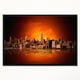Design Art Panorama De New York City En Lumière Rouge  Sur Toile Encadrée – image 1 sur 3