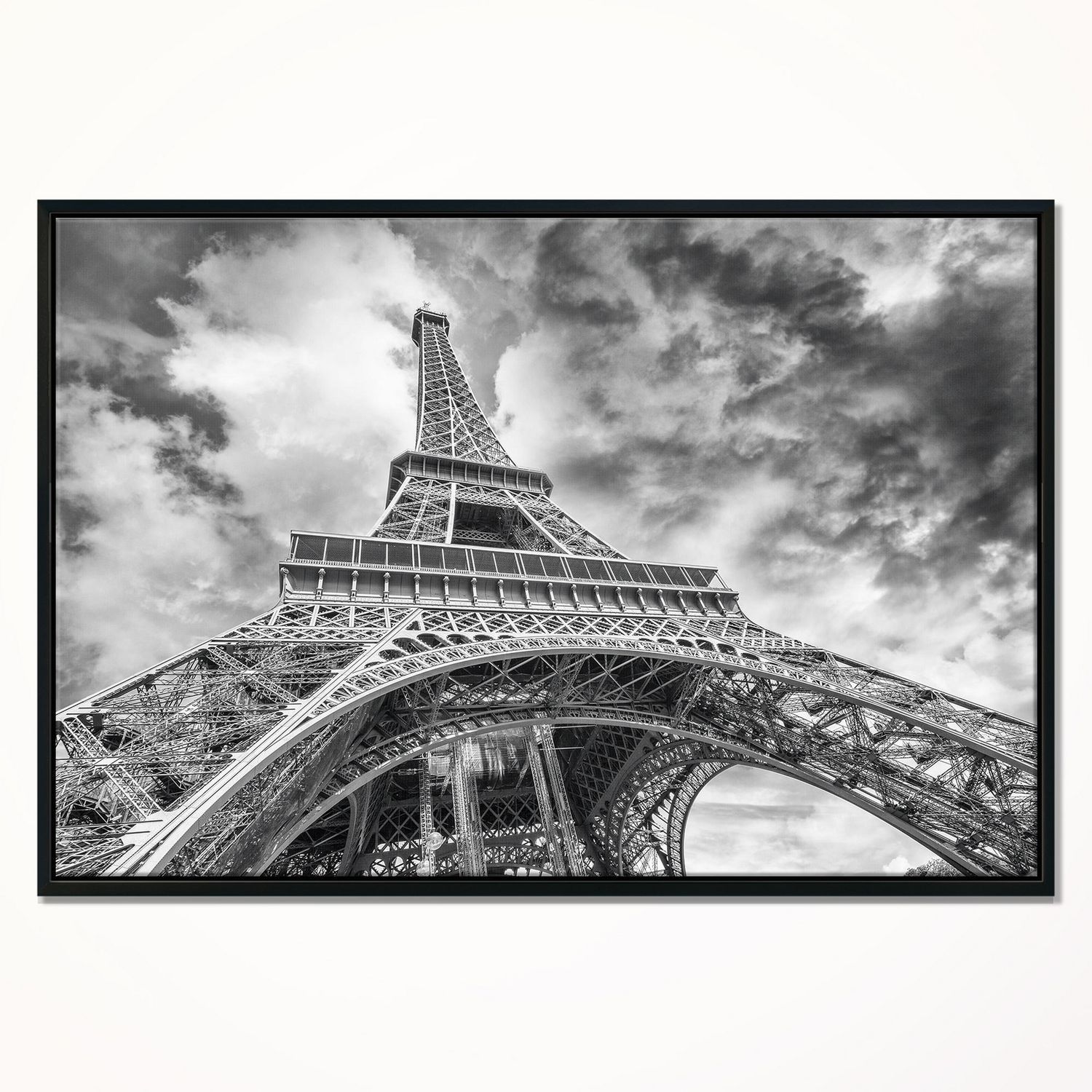 Design Art Black And White View of Paris Paris Eiffel Tower Framed