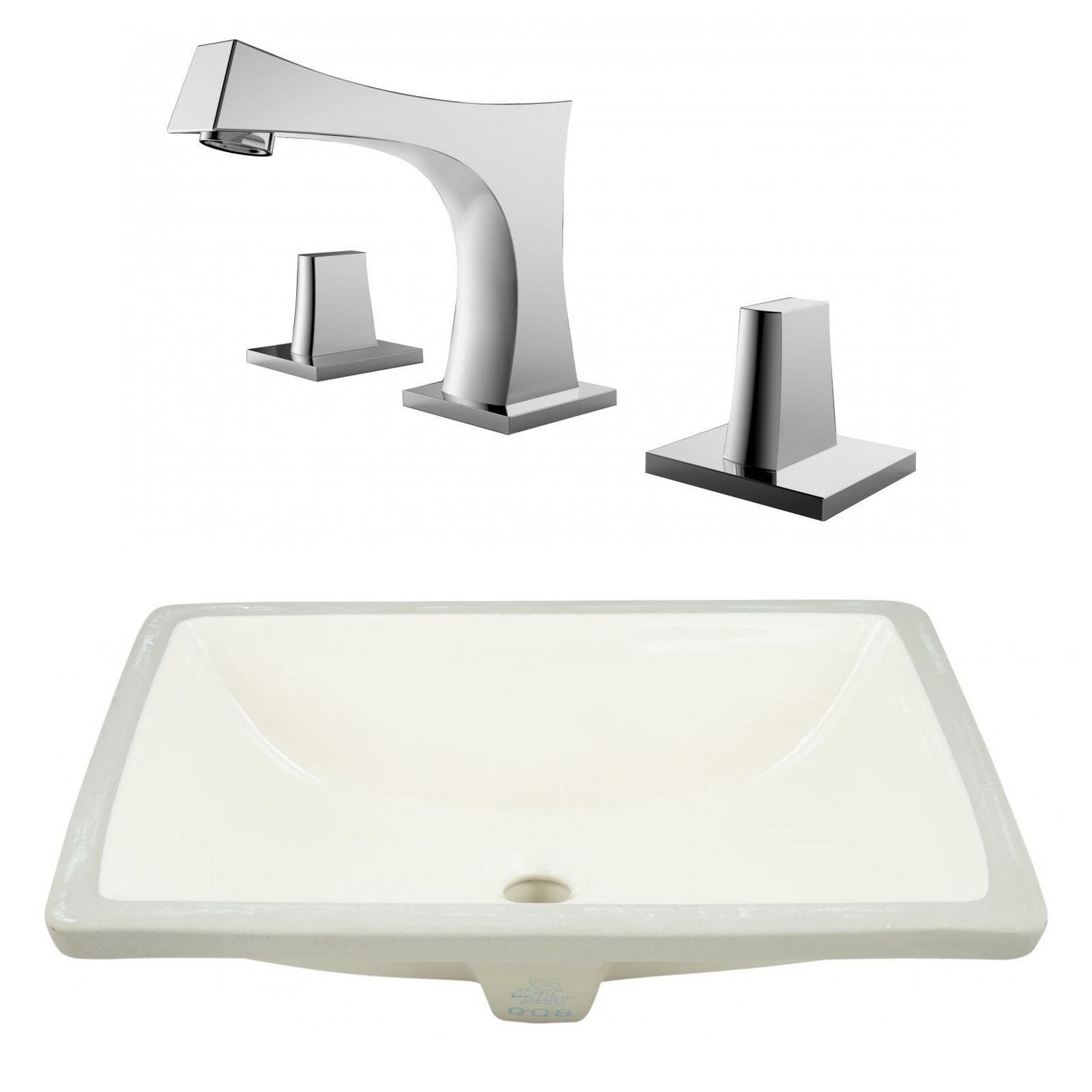 American Imaginations 20.75in. W Undermount Sink Set Biscuit Walmart