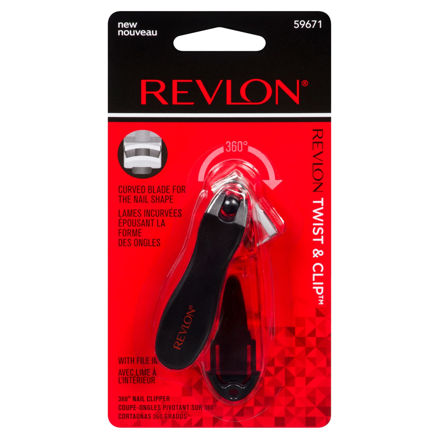 Revlon Deluxe Nail Clipper 1 ea (Pack of 2) - Walmart.com