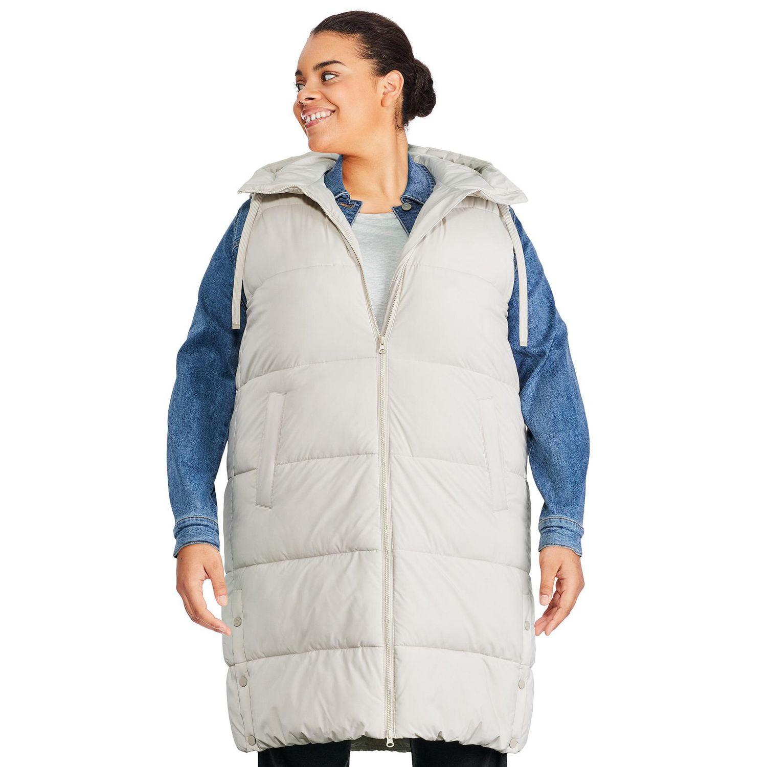 George Plus Women's Long Quilted Vest, Sizes 1X-4X