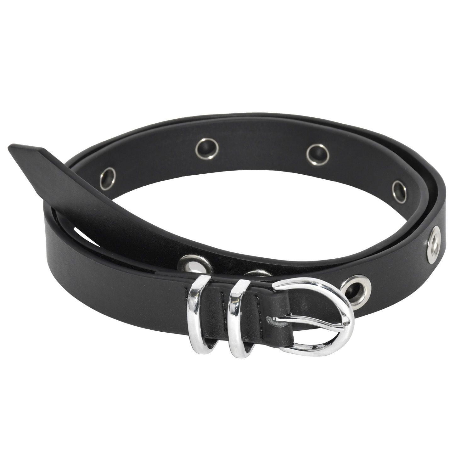 NICCI GROMMET BELT WITH ROUND SILVER HARDWARE