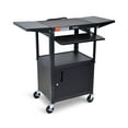 thumbnail image 1 of Luxor Adjustable-Height Steel AV Cart - Pullout Keyboard Tray, Cabinet, Drop Leaf, 1 of 3