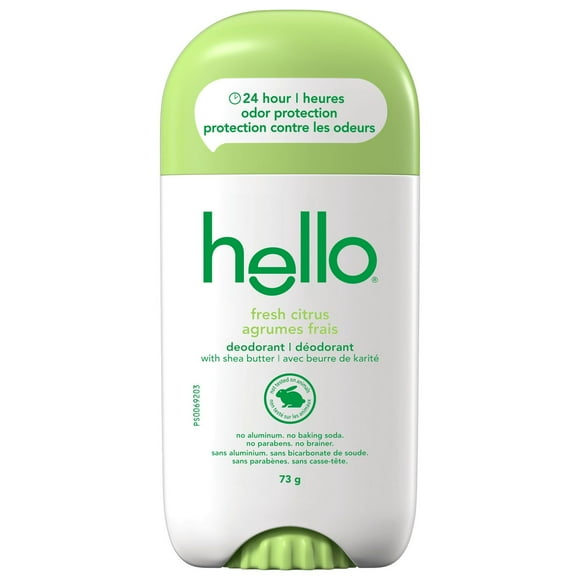hello fresh citrus deodorant with shea butter, 73g