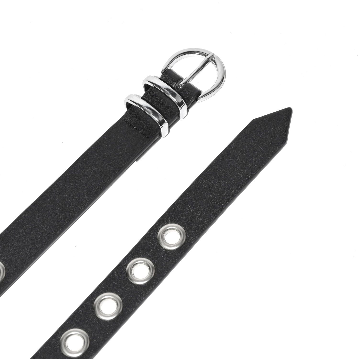 NICCI GROMMET BELT WITH ROUND SILVER HARDWARE