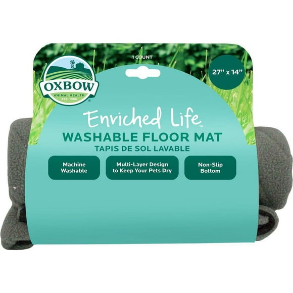 Oxbow Tapis de sol lavable Vie enrichie Gris Petit animal