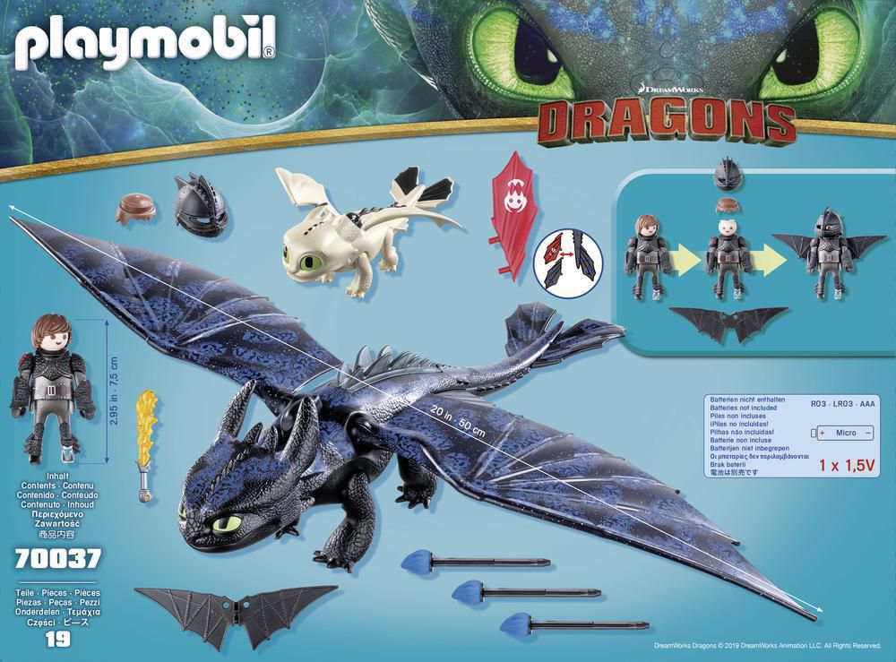 PLAYMOBIL Dragons Hiccup and Toothless With Baby Dragon 70037 for sale online