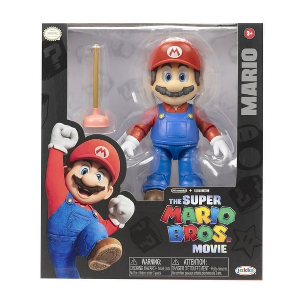 Super Mario Bros Le Film – Série de figurines de 5 avec accessoire –  Figurine Mario avec Débouchoir comme accessoire 16 points d'articulation 